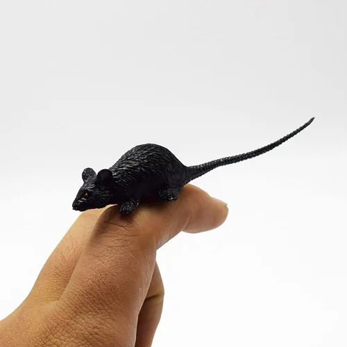 Miniatura 3 de Juguetes de ratón falsos de plástico, broma, ratón, día de los inocentes, suministros para fiesta de Halloween, color negro, 30
