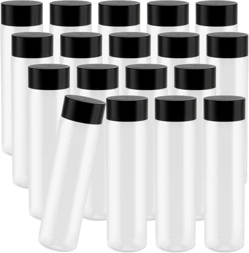 18 botellas sensoriales vacías a granel de 17 onzas, botellas de jugo de plástico con tapas, recipientes transparentes reutilizables para bebidas,