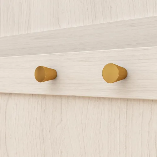 Miniatura 7 de Armario grande, armario de madera con puertas de vidrio esmerilado, armario para dormitorio con 2 cajones, barra para colgar y organizar