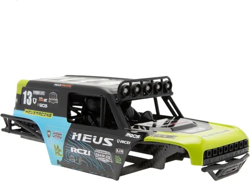 MEUS RACING MB24 SCX24 Cuerpo 5.2in 132MM Casco de Cuerpo ABS+Nylon Chasis de Fibra de Carbono para 1/24 Axial SCX24 Bronco JLU B-17 C10 (Verde)
