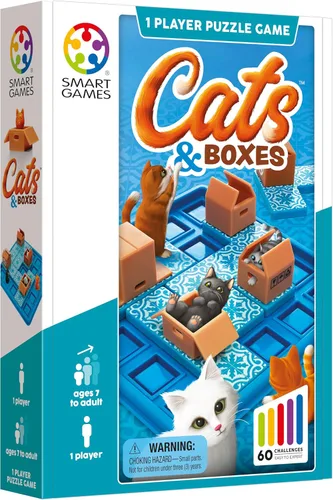 Miniatura 3 de SmartGames Cats & Boxes - Juego de rompecabezas lógico con 60 desafíos para mayores de 7 años