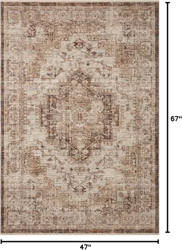 Miniatura 2 de Loloi Sorrento Collection SOR-03 - Alfombra decorativa de 3 pies y 11 pulgadas x 5 pies y 7 pulgadas Moca/Multi
