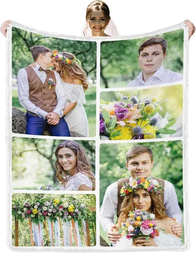 Miniatura 22 de Artsadd Manta personalizada con foto, mantas personalizadas para papá y abuelo, regalos del Día del Padre, manta conmemorativa para la familia