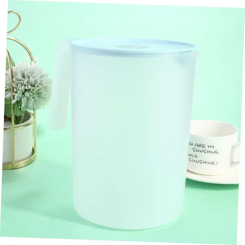 Miniatura 4 de Mikinona Jarra de agua de plástico Jarra de bebida Lidspot Apertura grande para fácil recarga azul