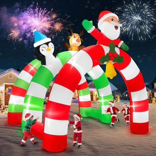 Miniatura 11 de Kalolary Árbol de Navidad inflable de 20 pies con luz LED, inflable gigante para exteriores, decoración al aire libre para fiestas, patio, césped