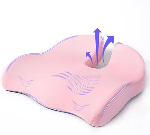Miniatura 8 de Cojín de asiento para silla de oficina, cojín de asiento grande y grueso para aliviar el dolor de coxis, ciática y apoyo de espalda, cojín de espuma
