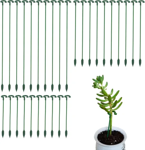 Paquete de 30 estacas pequeñas para plantas de interior, 3 tamaños de 6.7/10.7/14.6 pulgadas, estacas de soporte para plantas de un solo tallo para