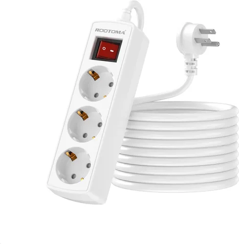 Miniatura 8 de Adaptador de enchufe de Europa a EE. UU., Adaptador de la UE a EE. UU., 3 salidas de CA para dispositivos electrónicos europeos, viajes de Francia