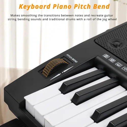 Miniatura 4 de GLARRY Juego de teclado eléctrico de tamaño completo de 61 teclas para principiantes, niños, teclado de música portátil, regalos de Navidad