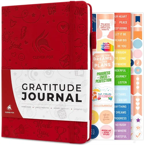 Miniatura 26 de Clever Fox Diario de gratitud grande – Diario de felicidad, positividad y afirmación – Cuaderno diario inspirador, 3 meses, 8.3 x 11 pulgadas