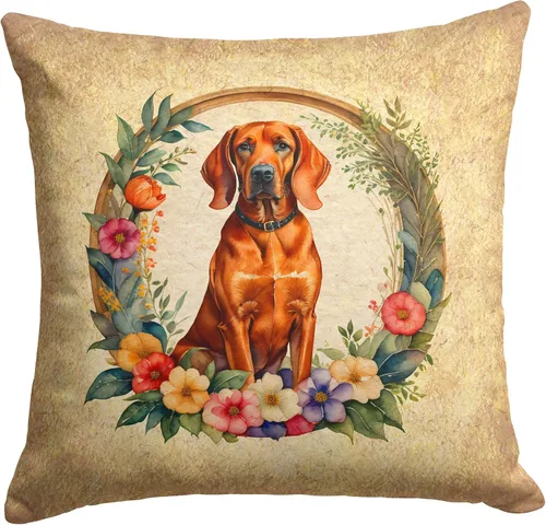 Miniatura 279 de Caroline's Treasures DAC2072PW1414 Affenpinscher and Flowers - Almohada decorativa de tela, lavable a máquina, para interiores y exteriores