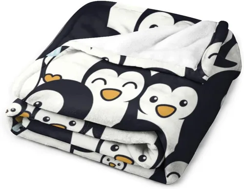 Miniatura 5 de Manta de pingüino para regalo, 40 x 30 pulgadas, bonita manta para niños, niñas y niños, manta negra suave y mullida para regazo y silla