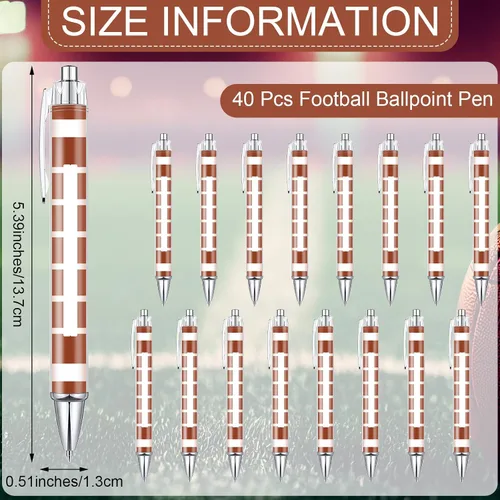 Miniatura 2 de Thenshop 40 bolígrafos de fútbol americano para fiestas deportivas, divertidos y novedosos bolígrafos retráctiles de tinta negra para adultos