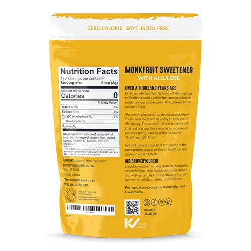 Miniatura 2 de Lakanto Golden Monk Fruit Sweetener con alulosa, sustituto de azúcar de caña cruda del extracto de fruta de monje, reemplazo de azúcar crudo