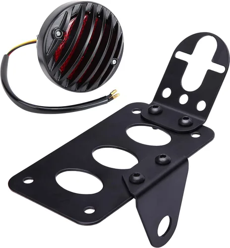 Miniatura 7 de Rich Choices - Luces traseras de motocicleta con soporte lateral para matrícula, luces de freno integradas, luz de stop, impermeables, de aluminio