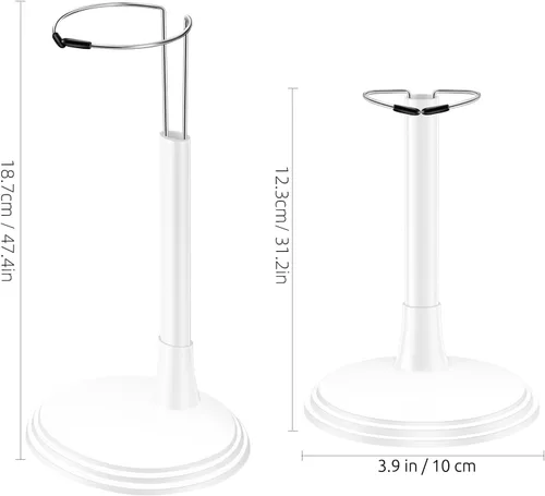 Miniatura 2 de Toddmomy Soportes de soporte para muñecas, paquete de 2 soportes de muñeca de PVC blanco, soportes de exhibición portátiles para figuras de acción