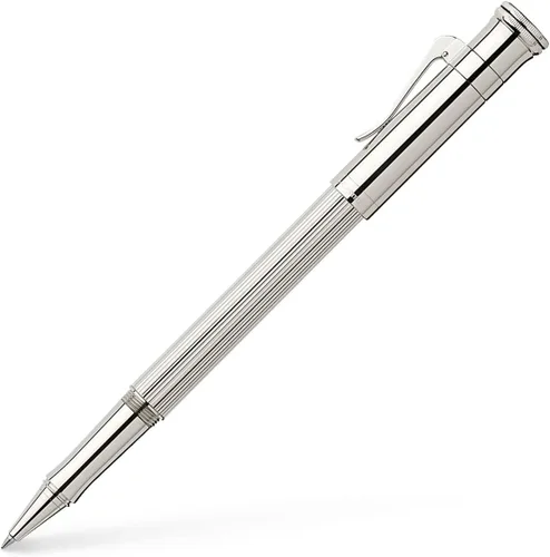 Faber-Castell Graf von Classic - Bolígrafo de punta redonda, plata de ley