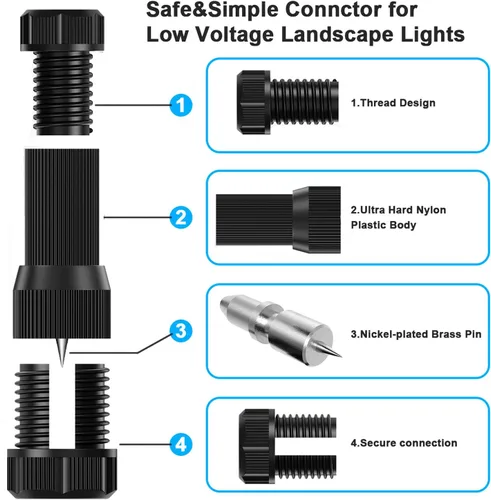 Miniatura 2 de iCreating Paquete de 22 Conectores de Cable de Luz de Paisaje de Repuesto Impermeables de Bajo Voltaje Conectores de Alambre de Calibre 12-20