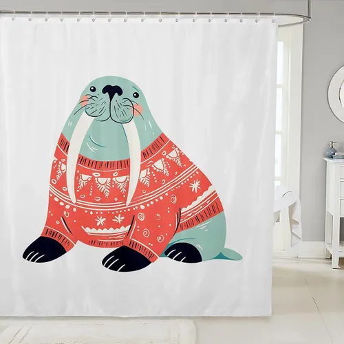 Miniatura 12 de Manfei Musical Shower Curtains Retro Musical Notes Print Bathroom Curtains for Kids Boys Girls Room Decor, Music Theme Waterproof Bath Curtains with