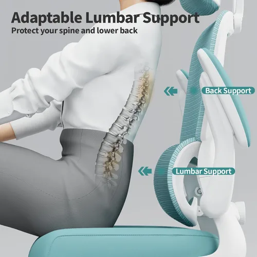 Miniatura 6 de TRALT Silla de oficina ergonómica de escritorio, 330 libras, sillas de escritorio de oficina de malla para el hogar con ruedas, cómodas sillas