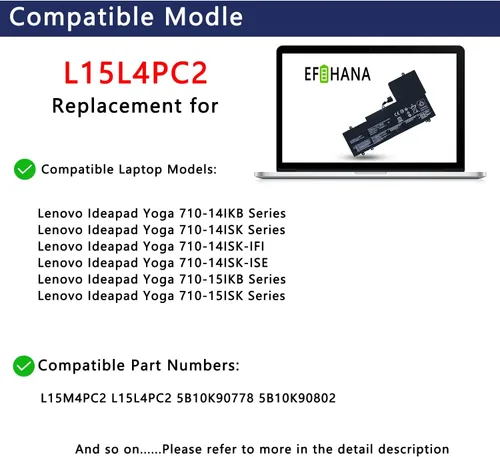 Miniatura 4 de Batería de repuesto para portátil L16C2PB2 L16M2PB1 para Lenovo IdeaPad 320-14AST 320-14IAP 320-14ISK 320-15ABR 320-15AST 320-15IAP 330-14IGM