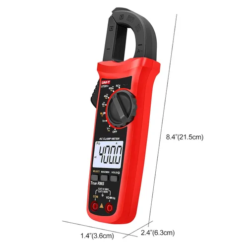 Miniatura 6 de UNI-T Abrazadera digital UT201+, corriente CA True RMS HVAC Volt Amp Ohm medidor abrazadera en multímetro, rango automático 4,000 cuentas NCV AC DC