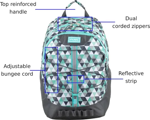 Miniatura 3 de FUEL Mochila de senderismo para mujeres y hombres, Terra Sport, viajes, universidad, gimnasio, trabajo con funda para laptop, Bungee, 18 pulgadas