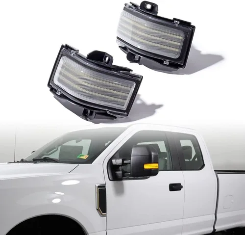 Miniatura 2 de Compatible con Ford Super Duty 2017-2022 2023 F250 F350 F450 F550 2X luz de señal de giro para espejo lateral de circulación diurna DRL lámpara