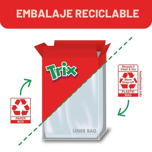 Miniatura 8 de Trix Cereal de desayuno afrutado, 6 formas afrutadas, grano entero, tamaño familiar, 16.1 onzas