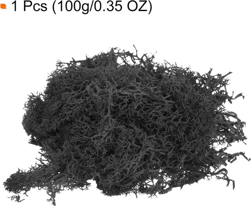 Miniatura 2 de MECCANIXITY Musgo artificial de musgo de 3.5 onzas, musgo artificial preservado natural para manualidades, manualidades, proyectos florales, Negro