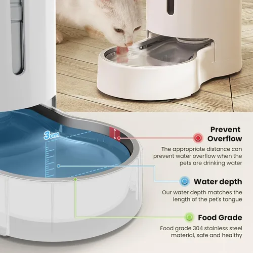 Miniatura 4 de CZPET Dispensador automático de agua de 7L para perros y gatos con cuenco de acero inoxidable, dispensador de agua por gravedad, 100% libre de BPA