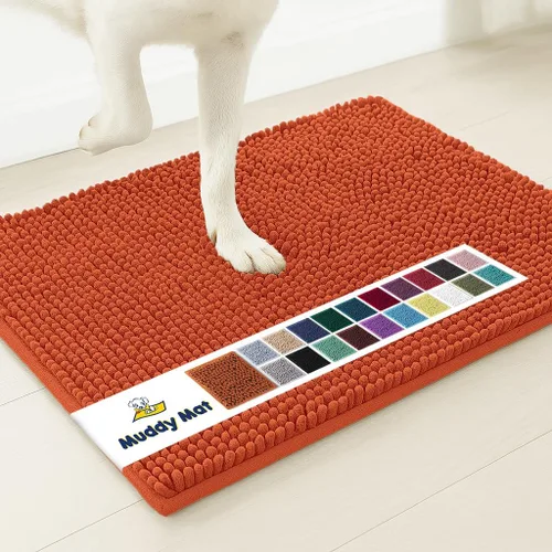 Miniatura 19 de Muddy Mat® Mostrado en la televisión - Tapete de microfibra súper absorbente para puerta de perro para patas fangosas, antideslizante y lavable
