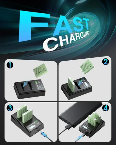 Miniatura 8 de Paquete de 2 baterías NB-6LH/NB-6L y cargador USB dual para Canon Powershot S120, SX510 HS, SX280 HS, SX500 is, SX700, D20, S90, D30, ELPH 500