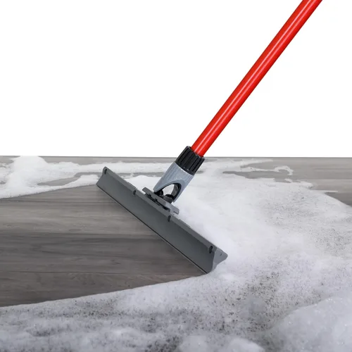 Miniatura 9 de Escobilla de Piso de Silicona con Mango Largo de 55 Pulgadas, Hoja de Silicona Fundida Única de 12 Pulgadas, Junta Giratoria de 360° - Escobilla