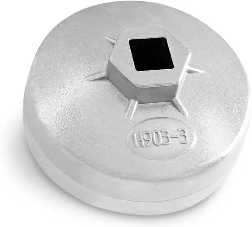 Bonsicoky 2,9 pulgadas 15 estrías Llave para filtro de aceite, herramienta de extracción de filtro de aceite de tipo tapa, llave de filtro de aceite