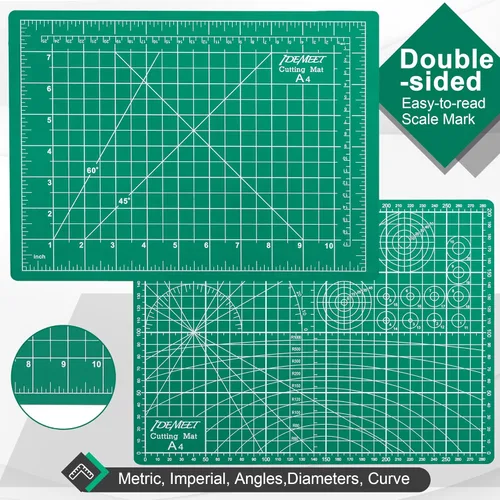 Miniatura 3 de Estera de corte autocurativa de 9"x12" de densidad mejorada, alfombrilla de corte rotatoria Idemeet para manualidades, protector de mesa de 5 capas