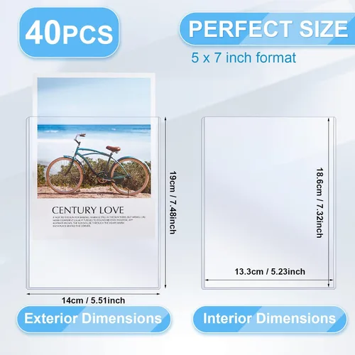 Miniatura 2 de 40 protectores rígidos de impresión de 5 x 7 pulgadas, protectores de hojas de páginas de plástico duro impermeable transparente para carga