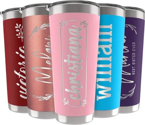 Miniatura 11 de Vasos personalizados, vaso de acero inoxidable de 20 onzas con tapa 13 diseños diferentes Tazas personalizadas de pared doble aisladas para café