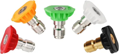 Miniatura 11 de Puntas de lavado a presión, puntas de boquilla de jabón, múltiples grados, diseño de conexión rápida de 1/4, hasta 4,500 PSI 2.5 GPM (paquete de 5)
