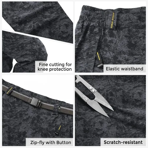 Miniatura 6 de SIKAINI Pantalones tácticos de secado rápido para hombre, ligeros, impermeables, para senderismo, Ripstop, con cinturón