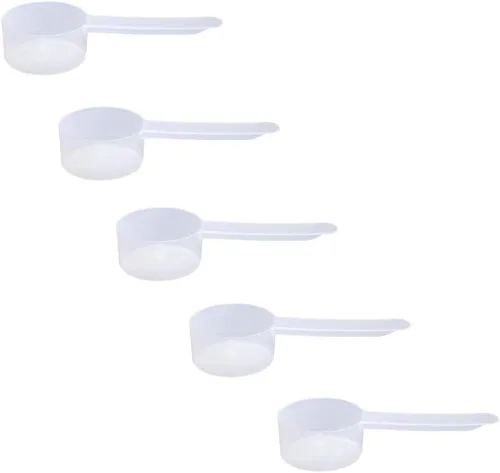 Miniatura 51 de Conjunto de 5 cucharas medidoras de plástico, 6 cucharadas (90 cc 3/8 taza 3 oz. 90 mL) con mango largo para polvos, gránulos, café, comida