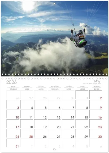 Miniatura 9 de Parapente - entre el cielo y la tierra (calendario mensual de pared 2025 11.7 x 16.5 pulgadas (abierto), calendario de 14 meses CALVENDO