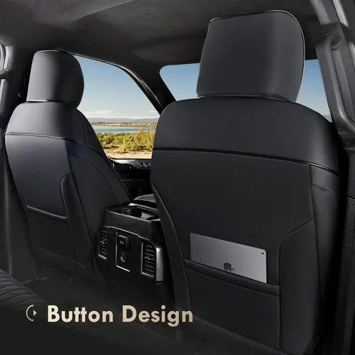 Miniatura 2 de Coverado Funda de asiento de cuero, ajuste personalizado para fundas de asiento Ford F150, fundas de asiento para camioneta Ford F150 impermeables