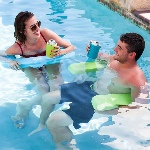 Miniatura 5 de TRC Recreation Silla de piscina en forma de U súper suave con espuma cubierta de vinilo y marco de acero, verde feroz