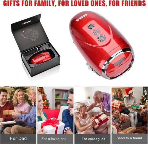 Miniatura 6 de Masajeador de peluquería especializado/masajeador de mano inalámbrico, carga USB para cuello, piernas, mano/cara, 2 nodos de masaje de 2600 AMH Rojo