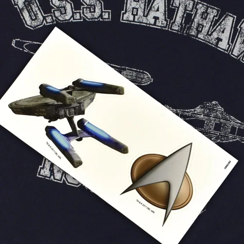 Miniatura 6 de Popfunk Camiseta y calcomanías clásicas de Star Trek USS Enterprise