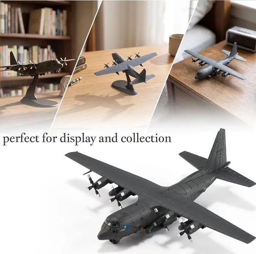 Miniatura 5 de AC-130H Gunship - Aviones fundidos a presión, escala 1/200, modelo de avión de metal para coleccionista, entusiasta de la aviación, coleccionable