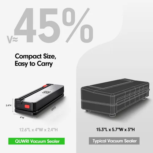 Miniatura 4 de Sellador al vacío portátil para almacenamiento de alimentos: máquina selladora al vacío de succión de 75 kPa - Batería recargable de 4000 mAh
