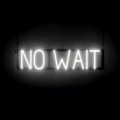Miniatura 20 de SpellBrite Letrero con texto en inglés "WALK INS WELCOME", con aspecto de neón, fuente de luz LED azul, 29.8 x 15.0 pulgadas