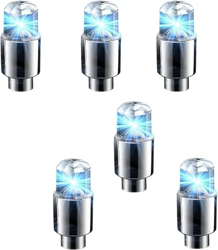 6 luces LED de vástago de válvula, coloridas e impermeables para rueda de automóvil, lámpara flash para decoración de neumáticos de automóvil, SUV,